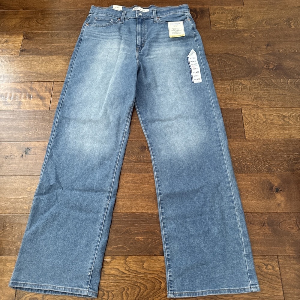Levi Strauss Signature Gold High Rise Loose Straight Jeans Women Size 14 W32